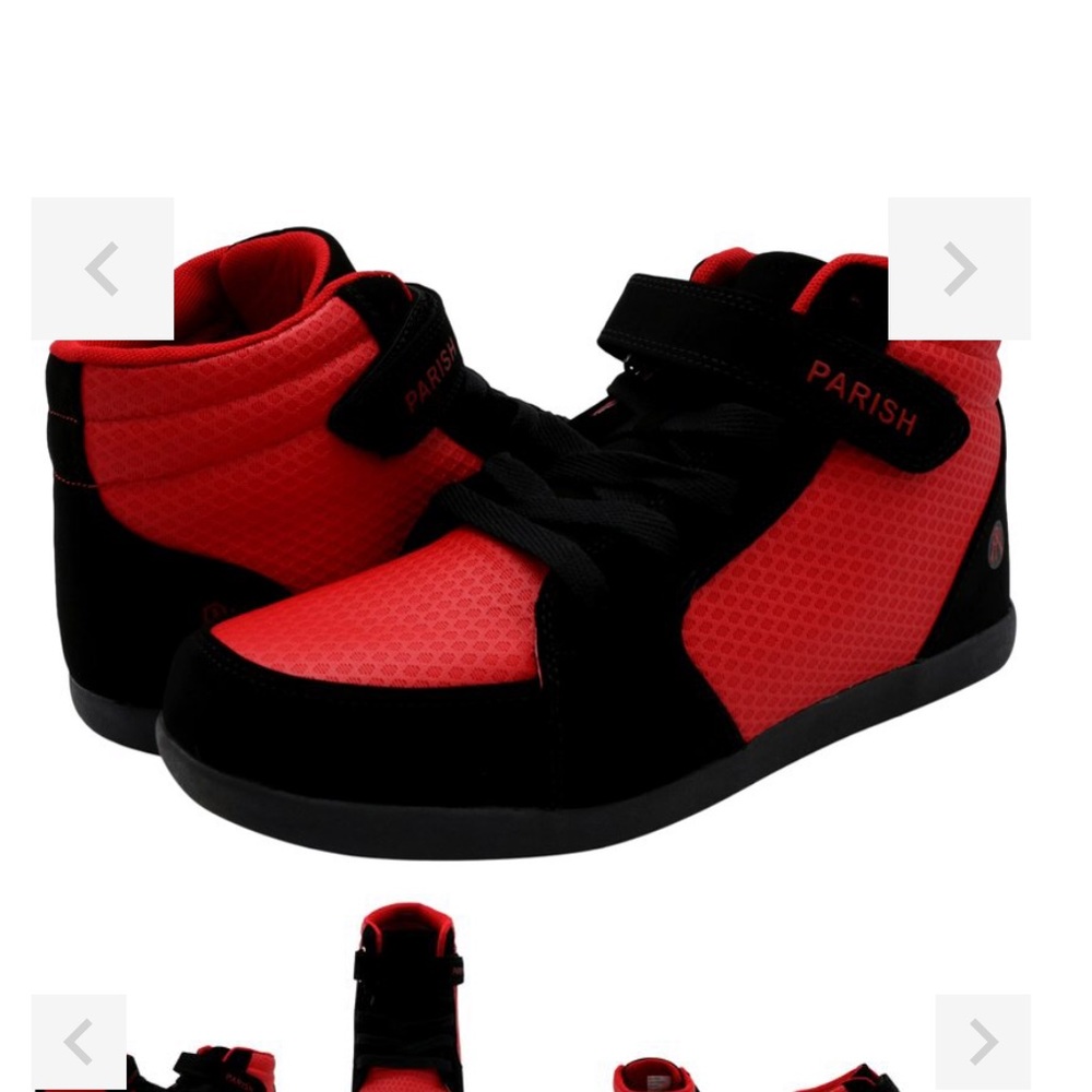 NWT! Men’s Parish red and black sneakers sz 9.5